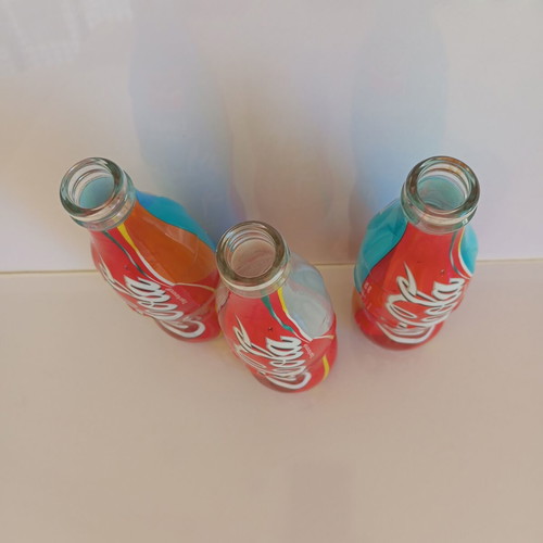 Coca-Cola collectible bottles used, Athens 2004 Olympic Torch Relay set of 3