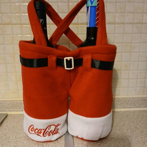 Collectible 2-Bottle Holder Santa Pants Shape New