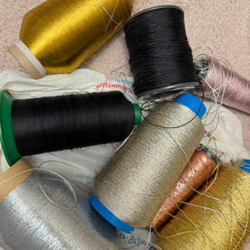 Thick threads used, assorted