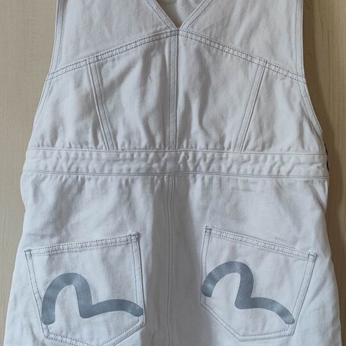 Evisu Donna white denim overall size M like new
