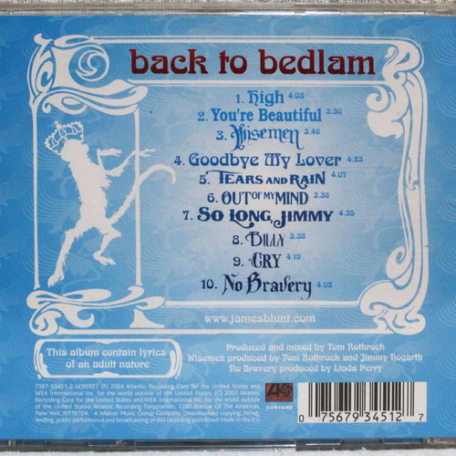 James Blunt Back To Bedlam CD used, rock
