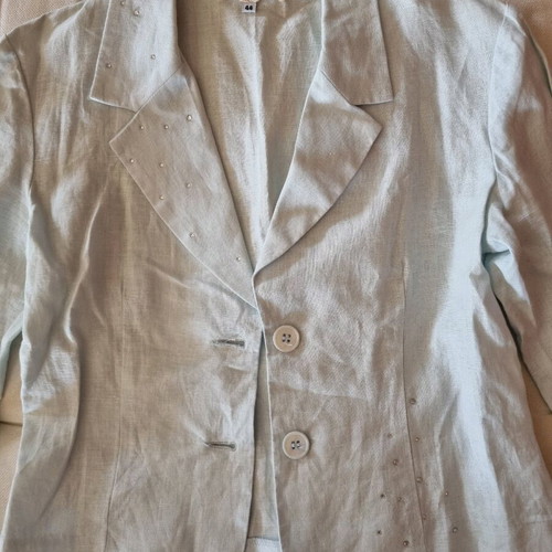 Celestino linen jacket like new, size 44, soft blue