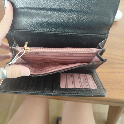 Stella Doca black wallet new with gold details