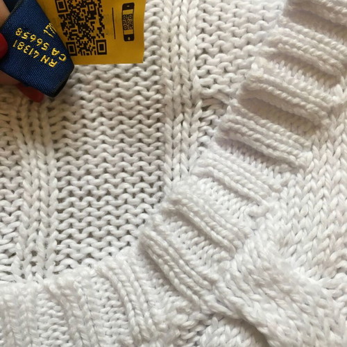 Polo Ralph Lauren cable-knit sweater, unisex, size S, white cotton