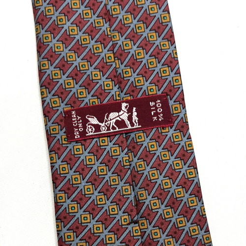 Hermes multicolor silk tie used