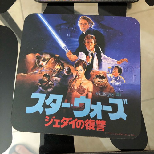 Star Wars set of 13 square coasters like new with original trilogy posters