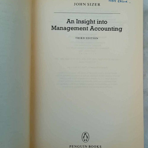 An Insight Into Management Accounting used book