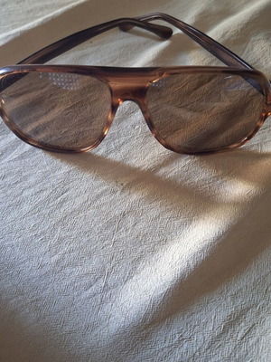 Retro vintage sunglasses used, brown, 1970s-80s case