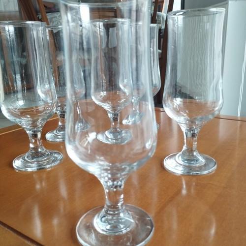 Vintage set of 6 large tall beer glasses 19cm like new