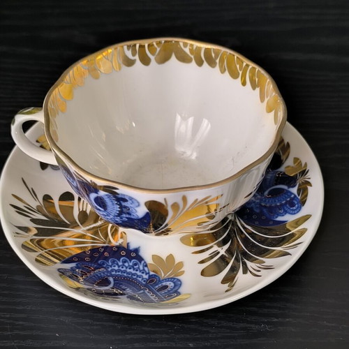 Lomonosov porcelain tea cup Golden Garden 250 ml like new