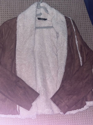 Vintage fuzzy coat Unigreen like new, beige and brown