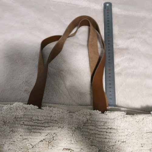 Mat Canvas Shoulder Bag New Beige with Zipper