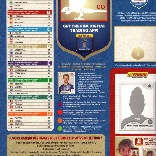 Panini Fifa World Cup Russia 2018 album in excellent condition