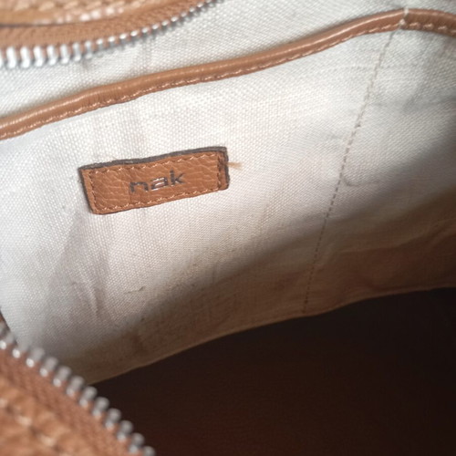 NAK leather shoulder bag used, brown
