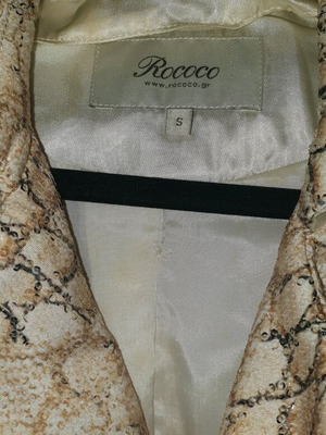 Rococo beige shiny snake jacket small new