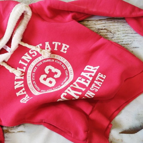 Senrise sweatshirt new, size S/M, cotton, white and red
