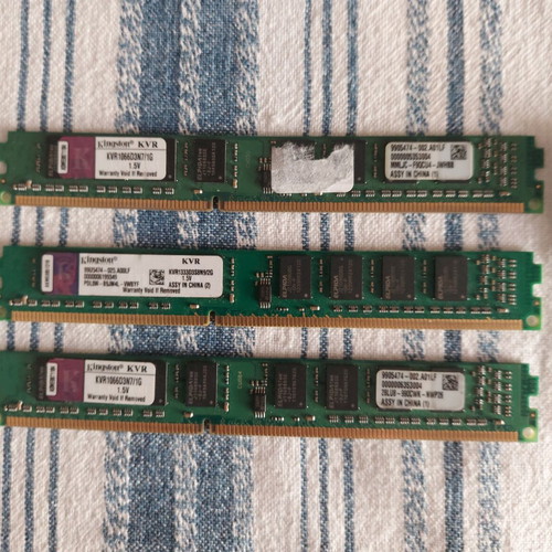 Kingston DDR3 RAM memory pack of 5 pieces 1 GB and 2 GB used