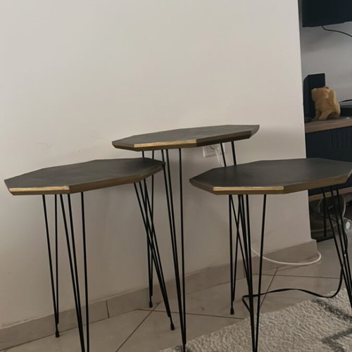 Side tables used, set of three different sizes