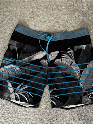 Quiksilver Standard Highline Island Time 21 μαγιό μεταχειρισμένο, μέγεθος XL, πολύχρωμο