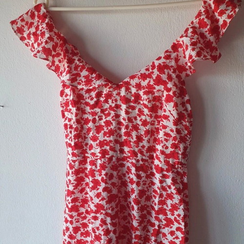 Mango one-piece jumpsuit like new, white and red, size XS