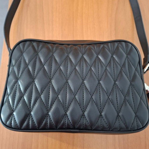 Marie Claire Black Quilted Crossbody Bag Like New with Tassel