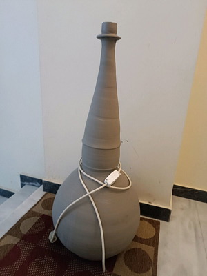 Clay lamp shaped like a pumpkin like new