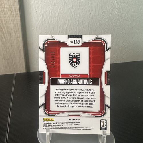 2026 Panini Prizm Fifa World Cup Marko Arnautovic Orange Pandora card new
