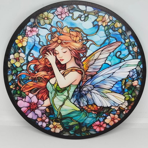 Magical Acrylic Decorative Fairy Sign stained glass style like new