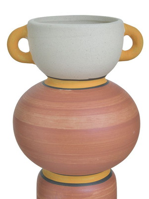 Decorative ceramic vase multicolor Inart new 12x12x26cm