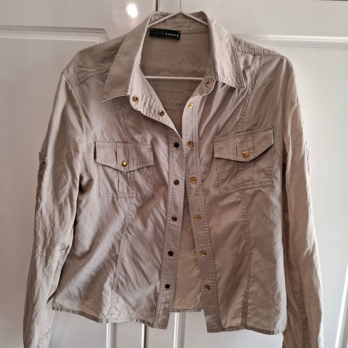 Fidèle women's shirt L like new, sand beige with snaps