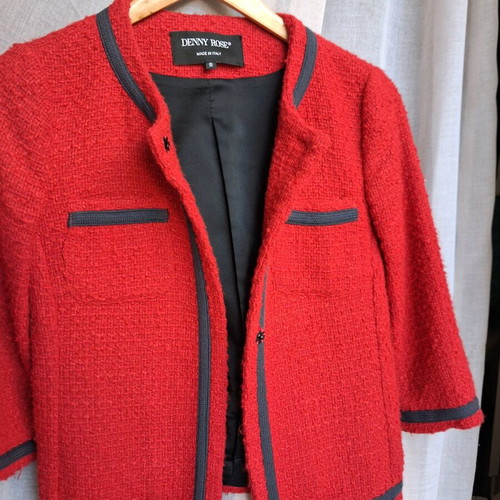 Denny Rose red jacket like new, short with 3/4 sleeve