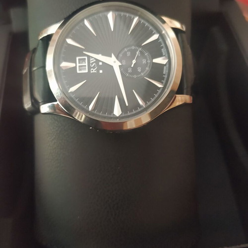 RSW Retro Gate Date Watch Swiss Made new, men's black