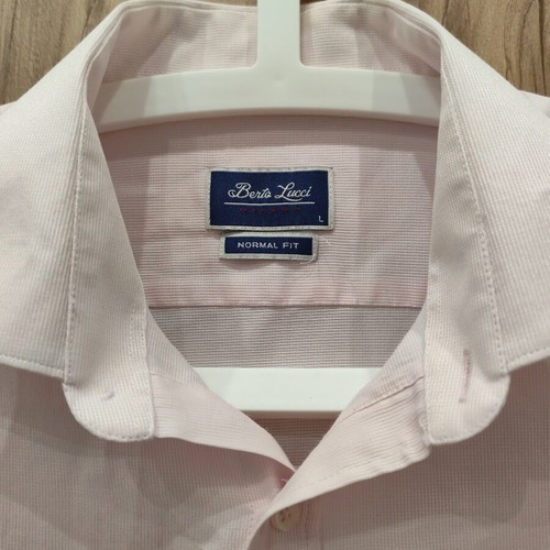 Berto Lucci Milano shirt, soft pink, size L, normal fit