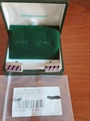 Oxford Company cufflinks like new, black and purple