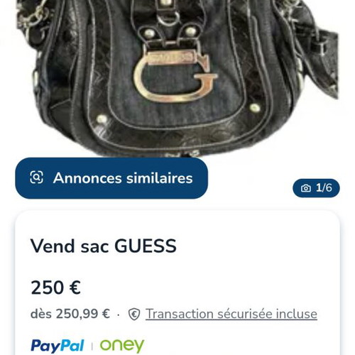 Guess shoulder and crossbody bag used, black and blue denim