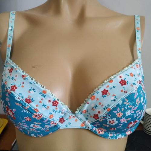 Γυναικείο σουτιέν Noromeo 32B balconette καινούργιο, teal μπλε εκτύπωση