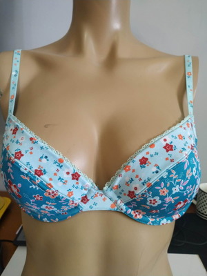 Γυναικείο σουτιέν Noromeo 32B balconette τυρκουάζ με λουλούδια νέο