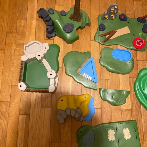 Playmobil bases used for playground, pool, garden, farm