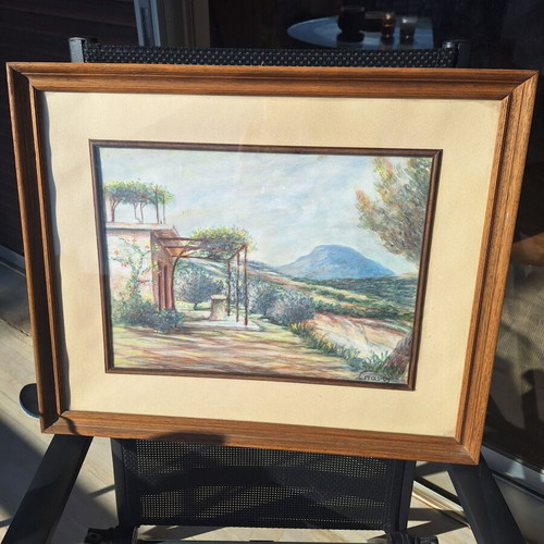 Original handmade painting in frame, oil or pastel
