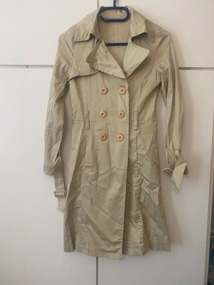 Trench coat used, beige, missing belt, size S
