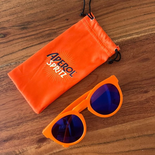 Aperol Spritz Sunglasses new, orange frame with blue lenses
