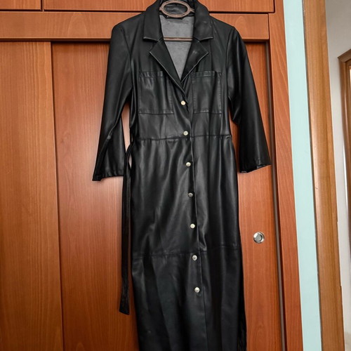 knee length dresses for ladies ZARA. Black leather effect dress Tm – Hibuy market main image 0