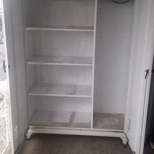 Metal cabinet for balcony like new, white with two doors