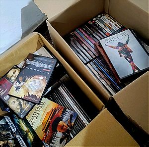 2 κούτες με ταινίες  dvd! (όπως παλιά)  πωλούνται όλα μάζι