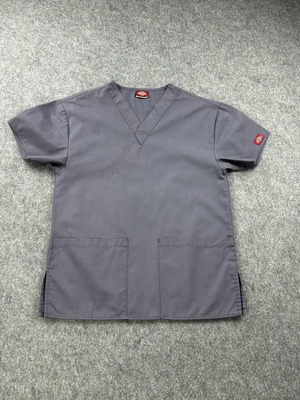 Dickies Scrub Top XXS used, gray V-Neck medical garment
