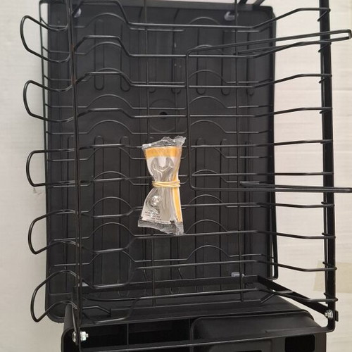 Dish rack with 12 plate slots, new, includes assembly tools