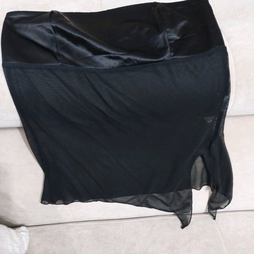 Evening blouse like new, strapless with satin and transparency
