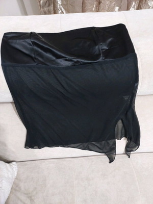Evening blouse like new, strapless with satin and transparency