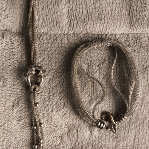 Silver necklace and bracelet set new