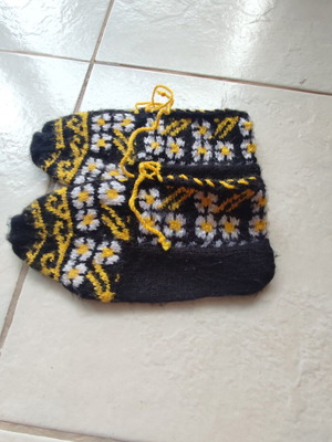 Terlikia slippers traditional handmade, new, black and yellow